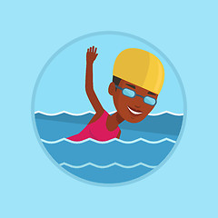 Image showing Woman swimming vector illustration.