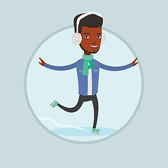 Image showing Man ice skating vector illustration.