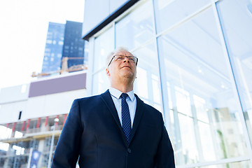 Image showing senior businessman on city street