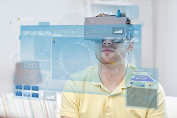 Image showing young man in virtual reality headset or 3d glasses