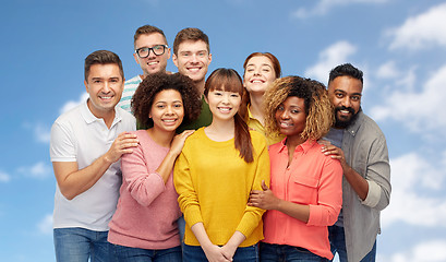 Image showing international group of happy smiling people