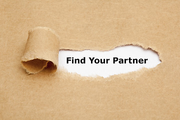 Image showing Find Your Partner Behind Torn Paper