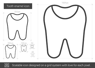 Image showing Tooth enamel line icon.