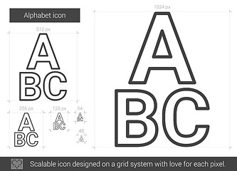 Image showing Alphabet line icon.