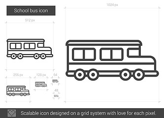 Image showing School bus line icon.