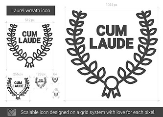 Image showing Laurel wreath line icon.