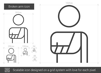 Image showing Broken arm line icon.