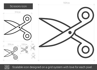 Image showing Scissors line icon.