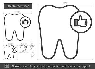 Image showing Healthy tooth line icon.