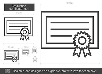 Image showing Graduation certificate line icon.