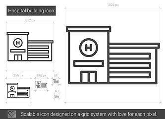 Image showing Hospital building line icon.