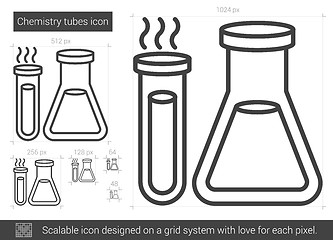 Image showing Chemistry tubes line icon.
