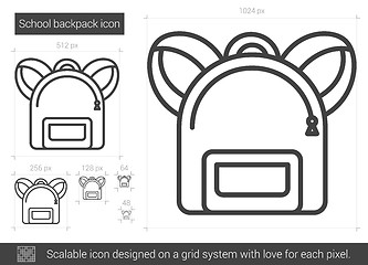 Image showing School backpack line icon.