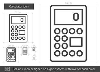 Image showing Calculator line icon.