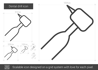 Image showing Dental drill line icon.