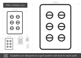 Image showing Pills in blister line icon.