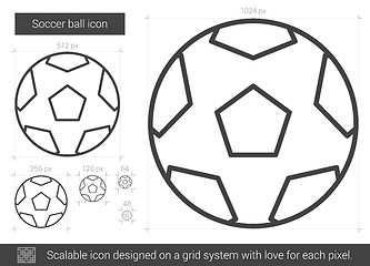 Image showing Soccer ball line icon.