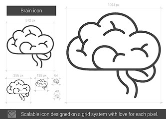 Image showing Brain line icon.