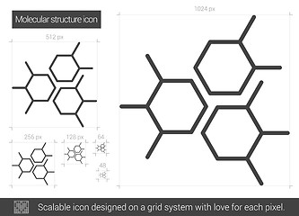 Image showing Molecular structure line icon.