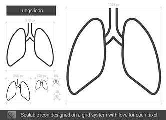 Image showing Lungs line icon.