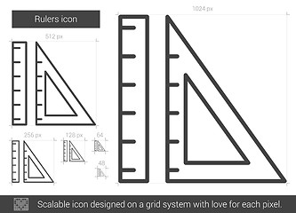 Image showing Rulers line icon.