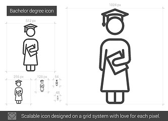 Image showing Bachelor degree line icon.