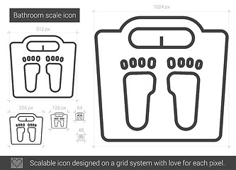 Image showing Bathroom scale line icon.