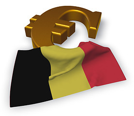 Image showing euro symbol and belgian flag - 3d illustration