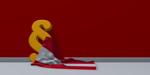 Image showing paragraph symbol and austrian flag - 3d rendering