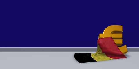 Image showing euro symbol and belgian flag - 3d illustration