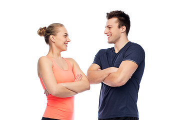 Image showing happy sportive man and woman