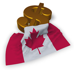 Image showing dollar symbol and canada flag - 3d illustration