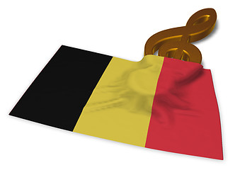 Image showing clef symbol and flag of belgium - 3d rendering