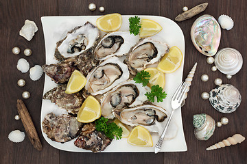 Image showing Fresh Oyster Platter  