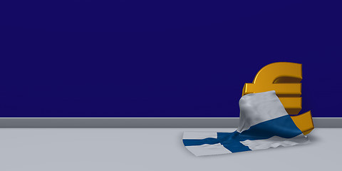 Image showing euro symbol and flag of finland - 3d illustration