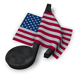 Image showing music note and flag of the usa - 3d rendering
