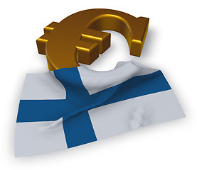 Image showing euro symbol and flag of finland - 3d illustration