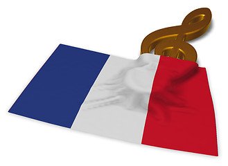 Image showing clef symbol and flag of france - 3d rendering