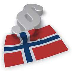 Image showing paragraph symbol and flag of norway - 3d rendering