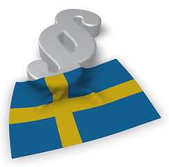 Image showing paragraph symbol and flag of sweden - 3d rendering