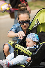 Image showing mother and baby in the park