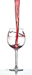 Image showing Red wine splash over white background