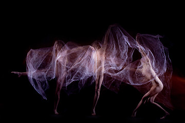 Image showing The sensual and emotional dance of beautiful ballerina