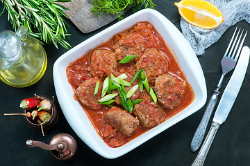 Image showing meat balls with sauce