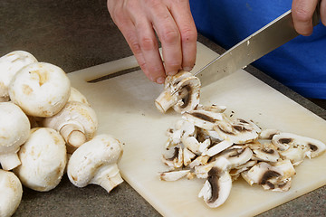 Image showing cutting mushrooms