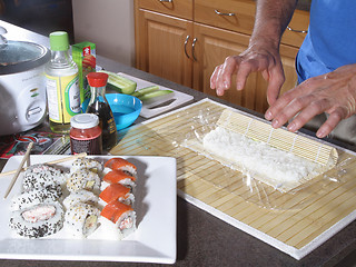 Image showing making sushi