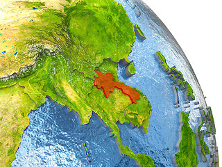 Image showing Laos on Earth in red