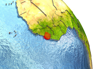 Image showing Sierra Leone on Earth in red