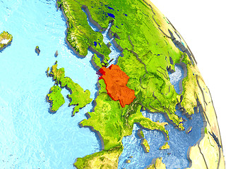 Image showing Germany on Earth in red