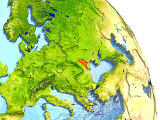 Image showing Moldova on Earth in red